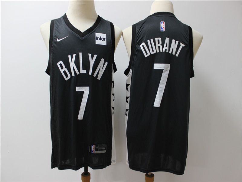 Men Brooklyn Nets 7 Durant Black Game Nike NBA Jerseys